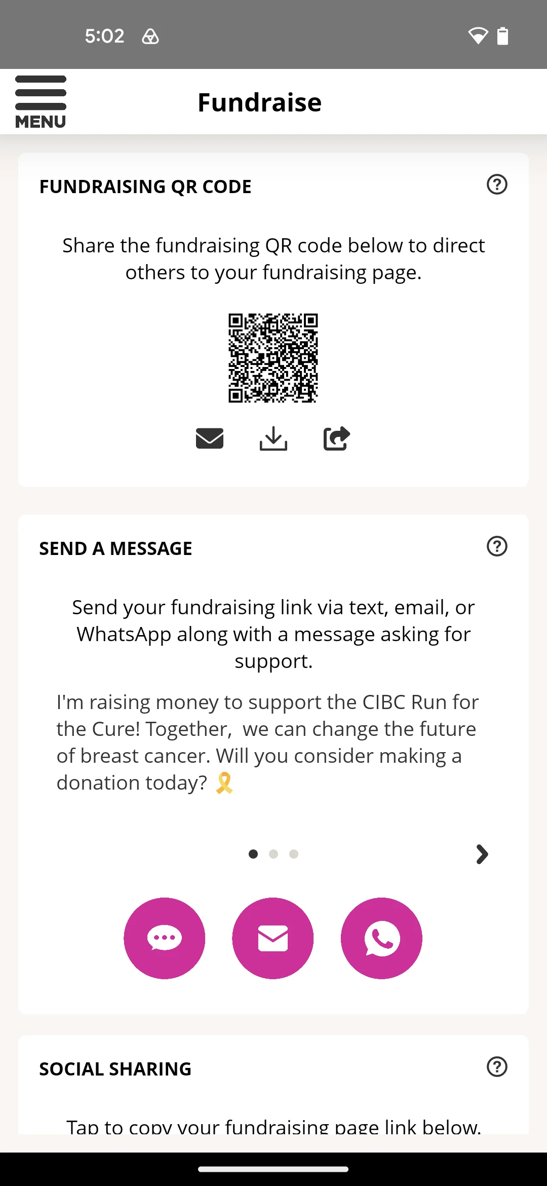 Canadian Cancer Society screenshot