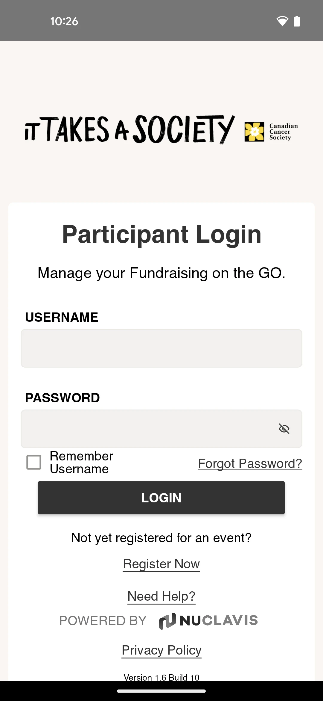 Canadian Cancer Society screenshot