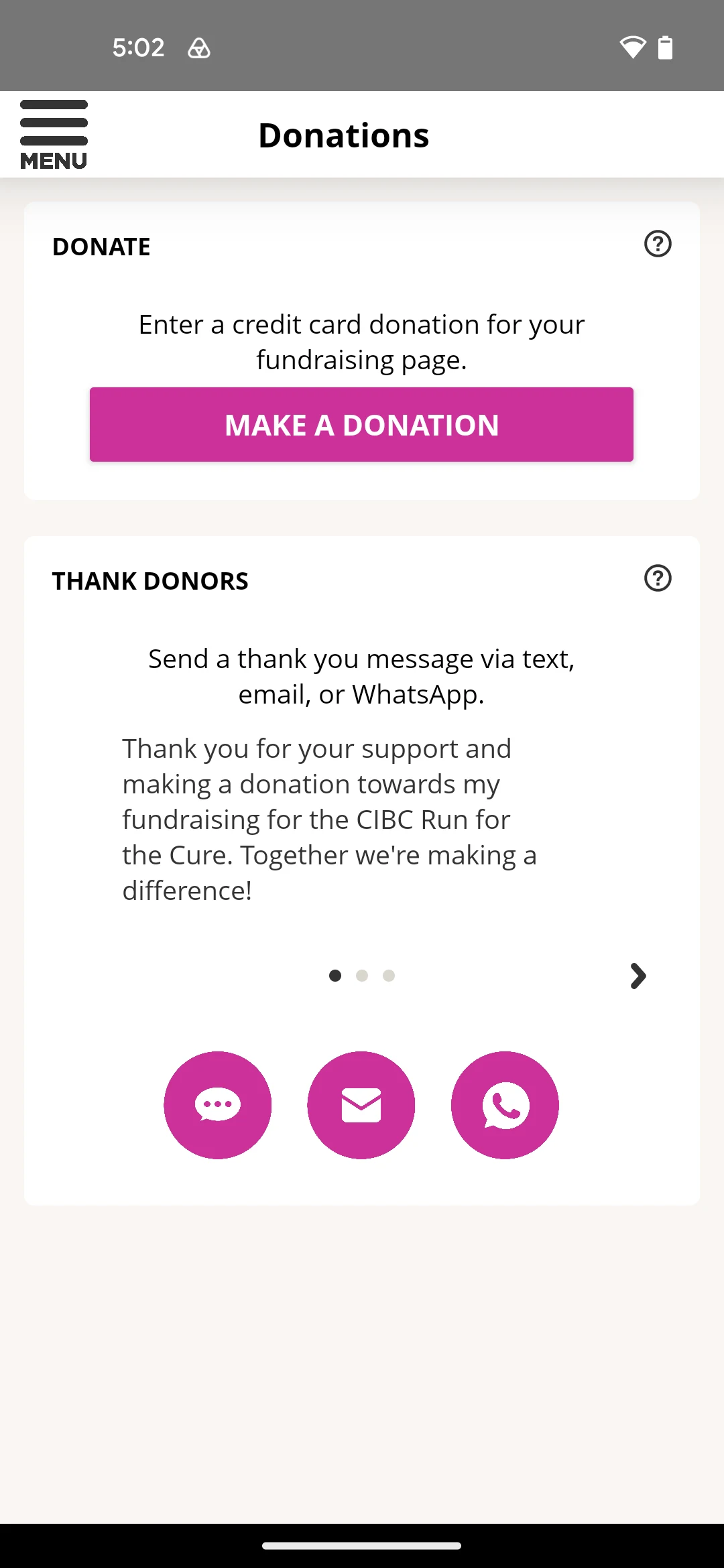 Canadian Cancer Society screenshot